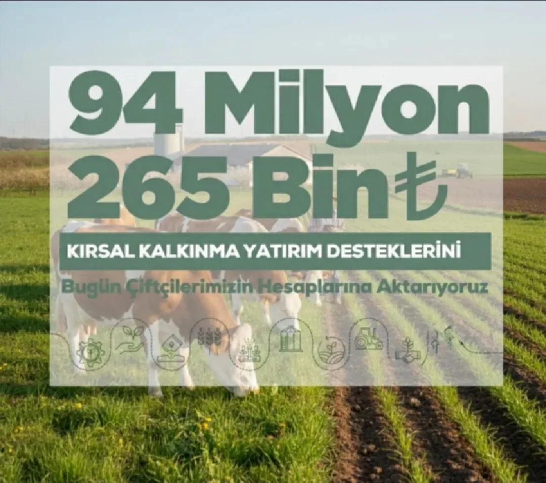 Kırsal Kalkınmaya 94 Milyon 265 Bin TL’lik Destek Hesaplara Yatıyor