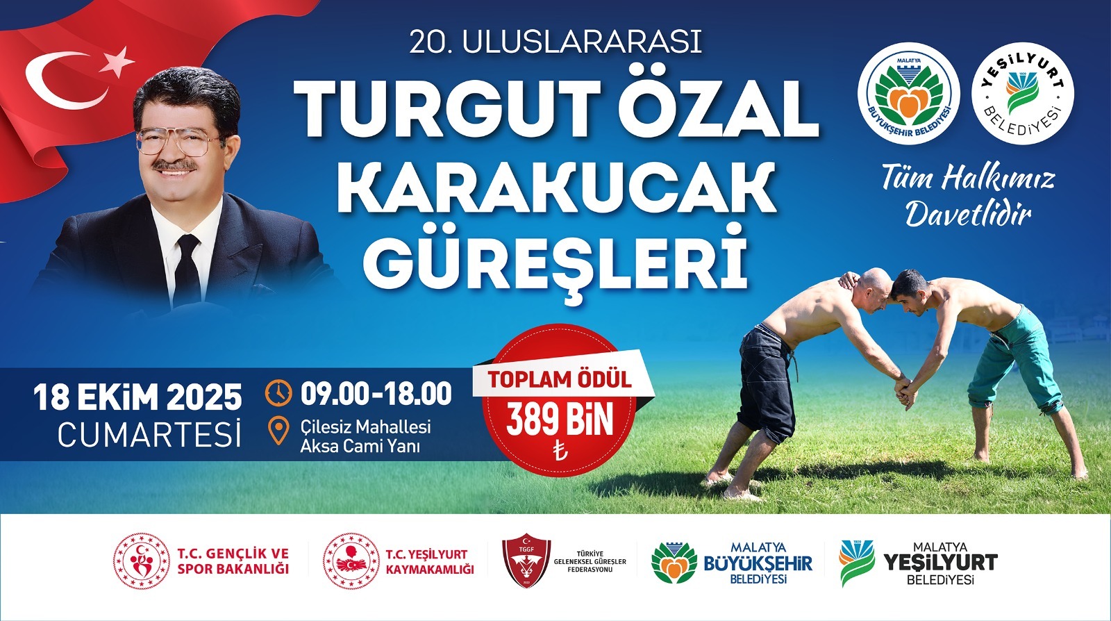 20. Uluslararası Turgut Özal Karakucak Güreşlerine Hazır.