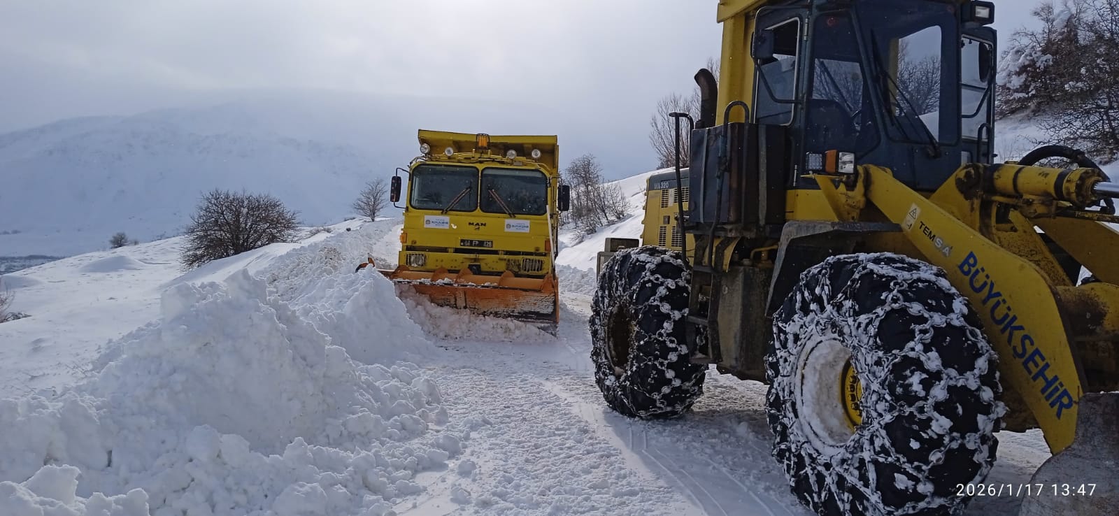 Malatya Büyükşehir Belediyesi Kar Mesaisine Devam Ediyor