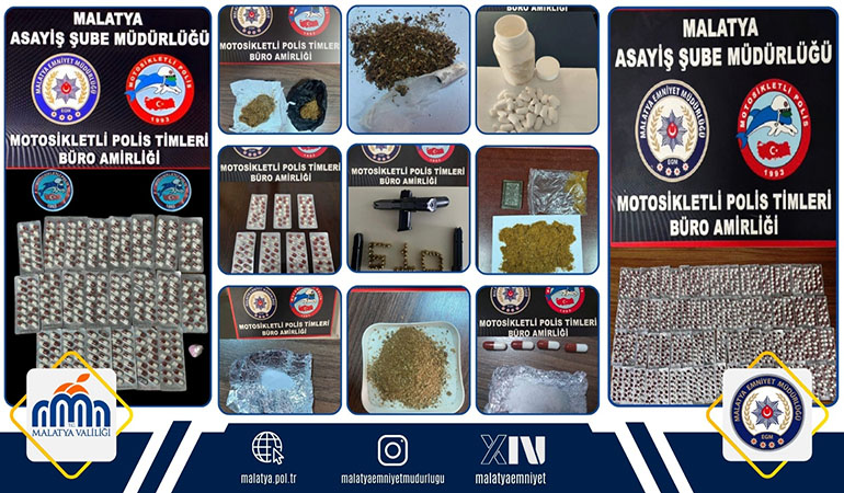 Malatya’da Motosikletli Polis Timlerinden Narkotik ve Silah Operasyonu