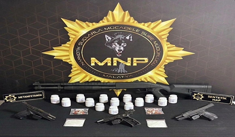 Malatya’da Narkotik Operasyonu: Uyuşturucu, Silah ve Mühimmat Ele Geçirildi