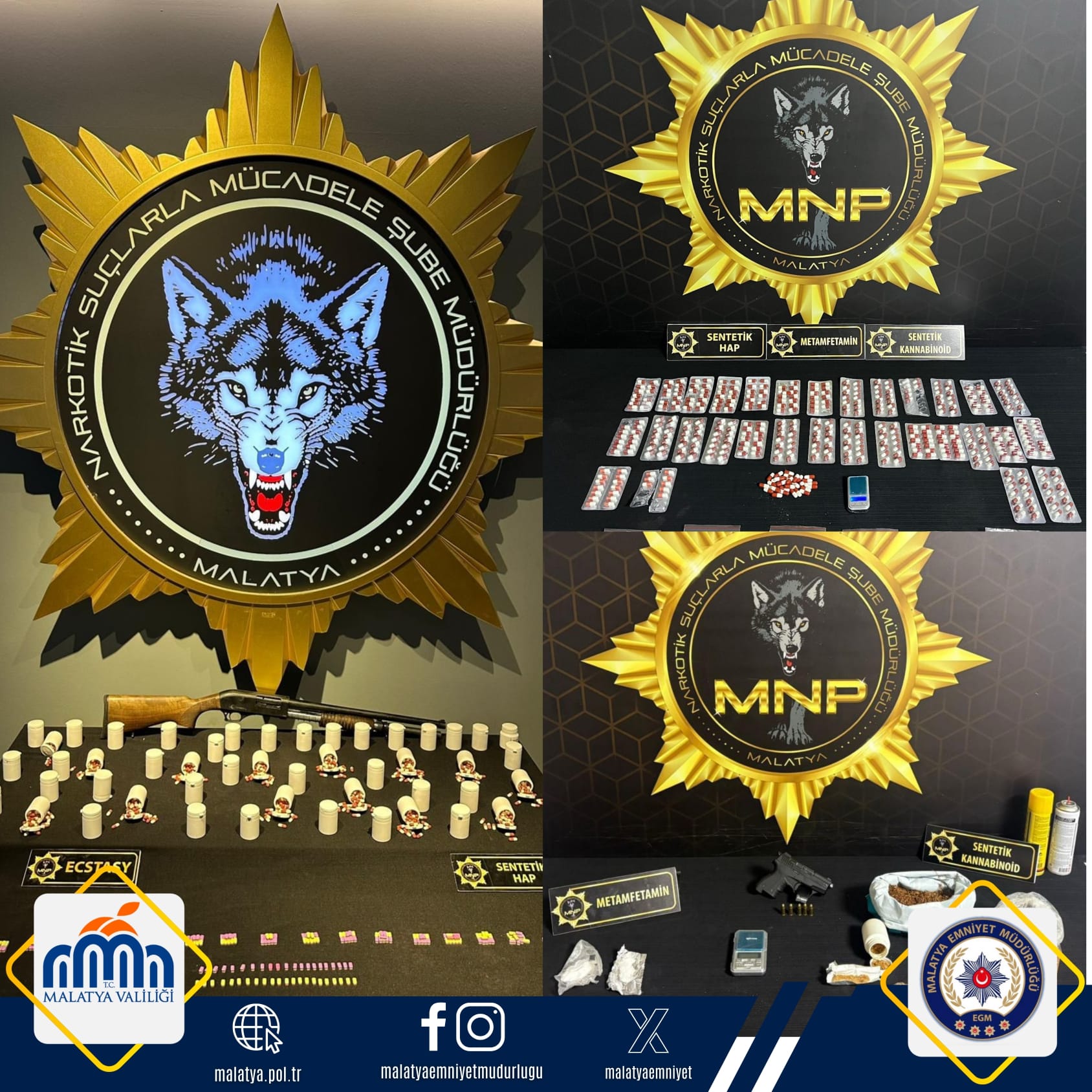 Malatya’da Torbacılara Darbe: Çok Sayıda Uyuşturucu ve Silah Ele Geçirildi