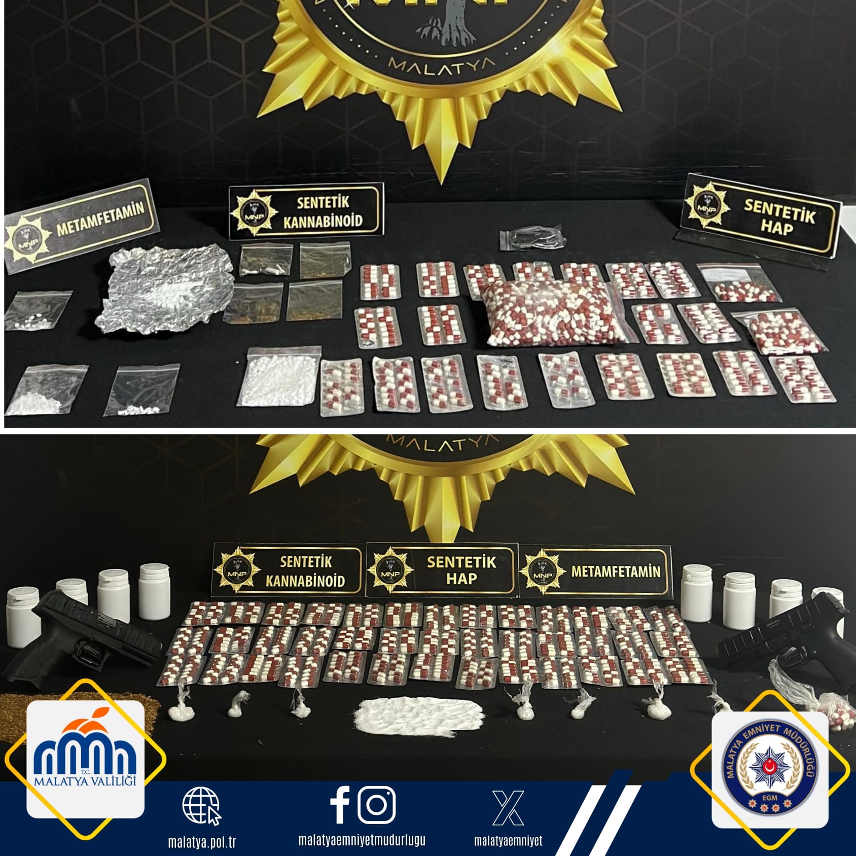 Malatya İl Emniyet Müdürlüğü Zehir Tacirlerinin Peşinde: 10 Gözaltı, 8 Tutuklama