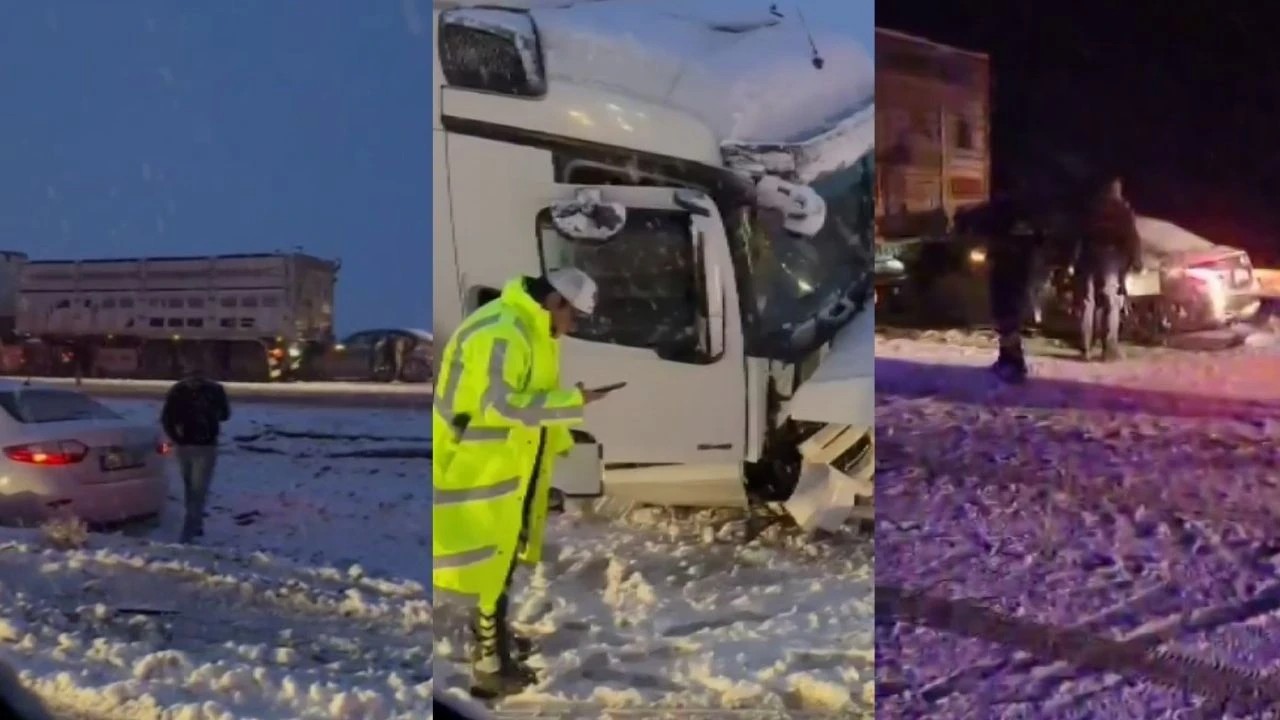 Sivas’ta Yoğun Kar Yağışı Zincirleme Kazaya Neden Oldu: 1 Ölü, 5 Yaralı