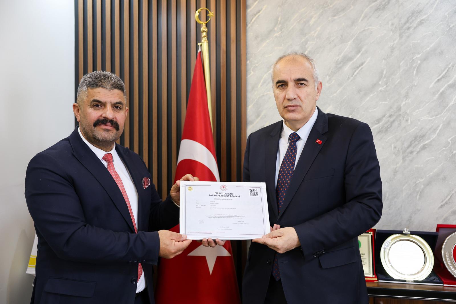 Tarımsal Amaçlı Örgütlerin Derecelendirilmesinde Malatya’mızda Başarı