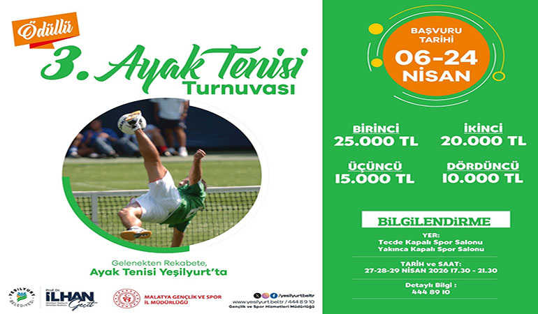 Yeşilyurt Belediyesi, 3. Ayak Tenisi Turnuvası Düzenliyor