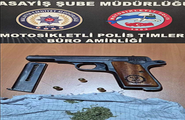Yeşilyurt’ta silahlı kavga: Ruhsatsız tabanca ve uyuşturucu ele geçirildi