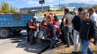 Traktör ile Beton Mikseri Çarpıştı: 2 Yaralı